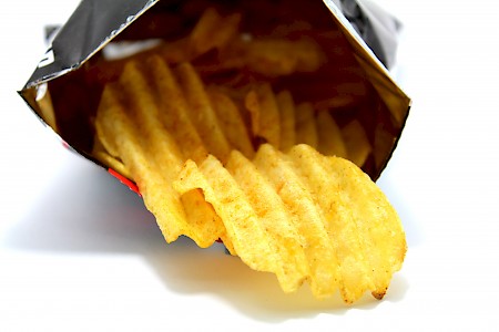 Opened bag of chips