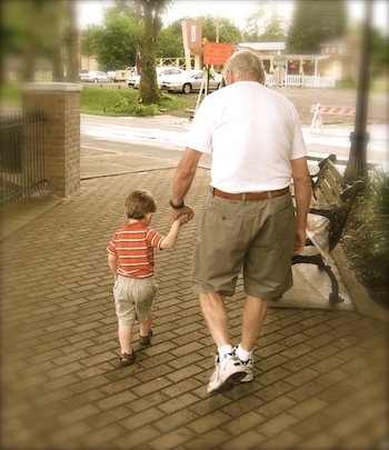 max walks w grandpa for newsletter