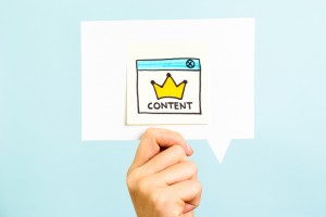 Content is the king message on blue background